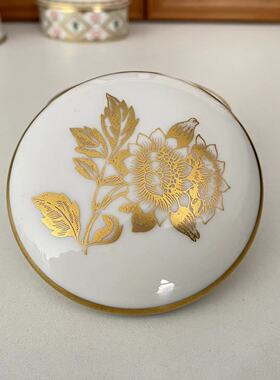 Wedgwood 韦奇伍德 Gold Tonquin 金色花卉首饰盒 骨瓷描金瓷罐