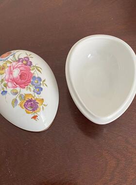 Royal Worcester 皇家伍斯特 英国骨瓷 Vintage蛋型罐 首饰盒粉盒