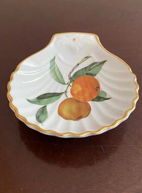 Royal Worcester 皇家伍斯特 水果描金贝壳盘 冰激凌盘 装饰小碟