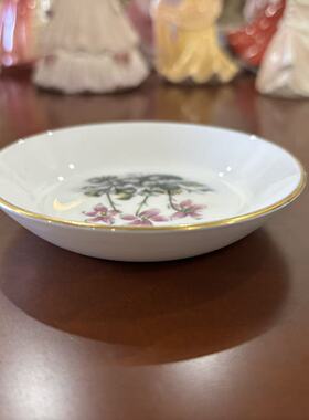 Royal Worcester 皇家伍斯特 英国中古收藏小碟 描金花卉装饰瓷盘