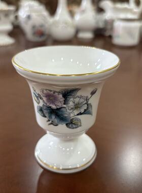 Royal Worcester 皇家伍斯特 稀有花卉描金瓷酒杯 蛋杯 摆件瓷器