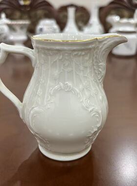 Rosenthal 卢臣泰 德国 Classic 经典 白瓷纹饰奶壶 浮雕描金糖罐