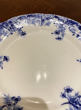 Foley 弗利 雪莱前身 青花描金手绘花边甜品碟 古董绝版收藏瓷盘