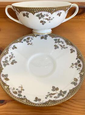 Royal Doulton 皇家道尔顿 Lynnewood 英国骨瓷收藏双耳杯 甜品碗