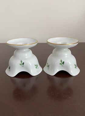 Augarten Vienna 奥格腾维也纳 奥地利名瓷手绘描金烛台 装饰摆件