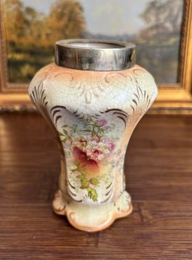 Royal Devon 皇冠德文郡 1912-1917年产古董手绘纹饰瓷瓶收藏摆件