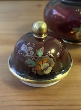 Carlton Ware 卡尔顿瓷厂英国古董瓷器 珐琅釉鎏金手绘花鸟将军罐