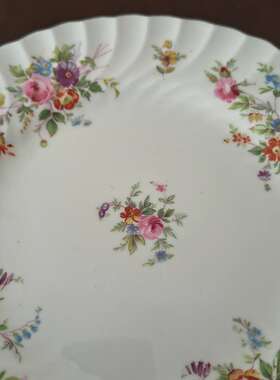 Minton 明顿 英国中古瓷器摆件 Marlow 马洛甜品碟 花卉装饰瓷盘