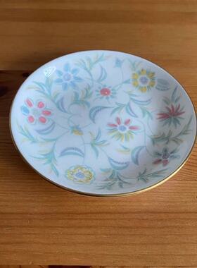 Minton 明顿 Vanessa 英国中古骨瓷描金首饰盘 桌面摆件 轻奢小碟