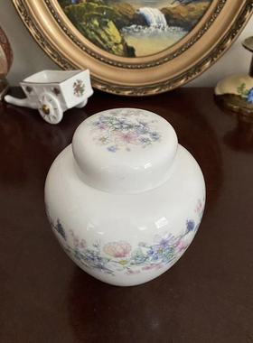 Wedgwood 韦奇伍德 Angela 咖啡罐 英国骨瓷盖罐 中古摆件茶盒
