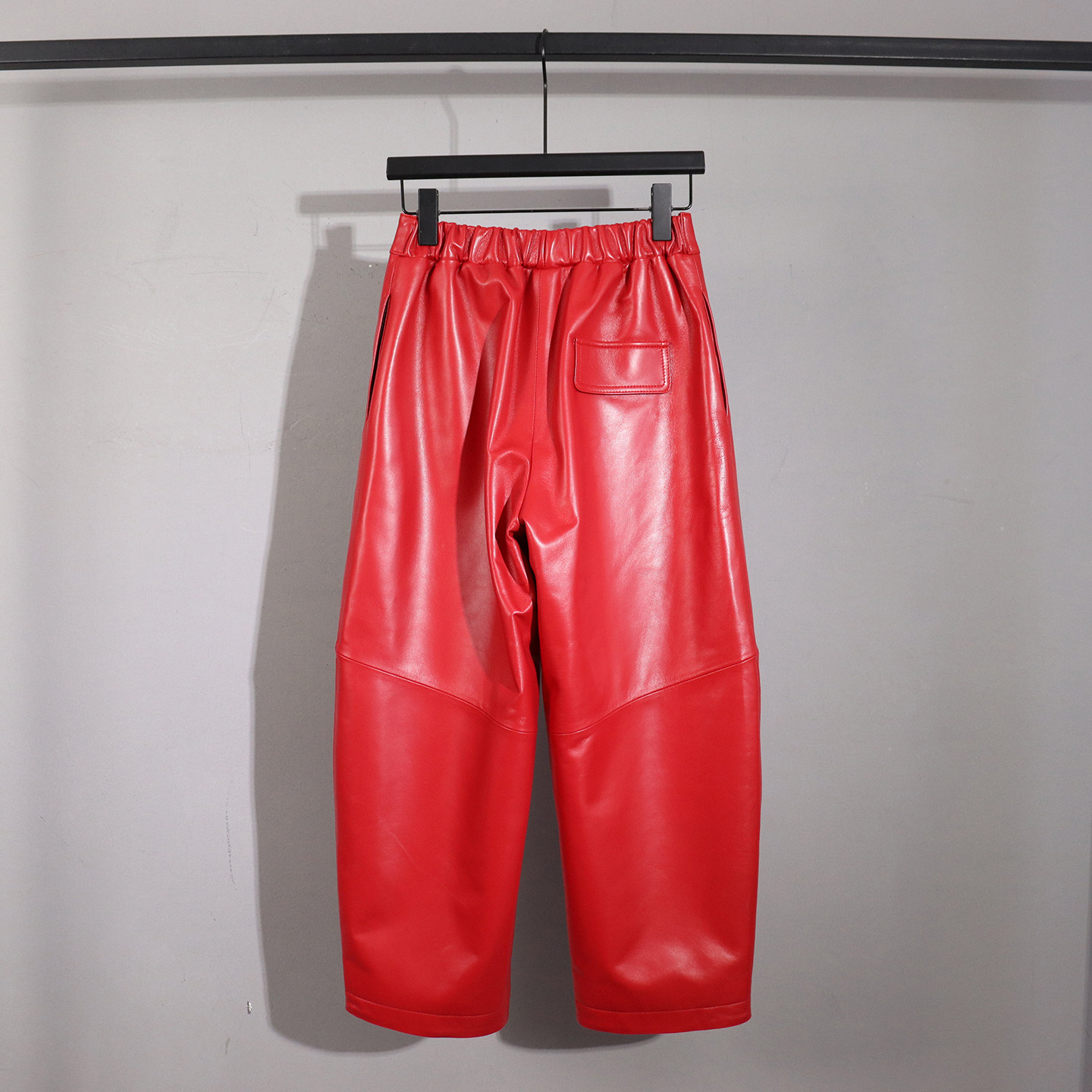 新款女款真皮皮裤女时尚百搭松紧腰阔腿裤宽松高腰显瘦哈伦九分裤,淘宝优惠券,粉丝福利购,淘宝优惠卷