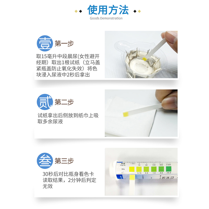 优利特尿蛋白检测试纸家用目测蛋白尿慢性肾炎肾功能尿常规纸仪器