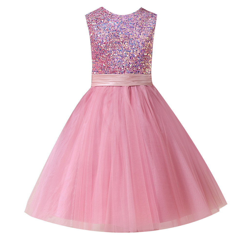 女童钢琴演出服主持人比赛小女孩花童公主裙粉色亮片短款新蓬蓬裙,淘宝优惠券,粉丝福利购,淘宝优惠卷