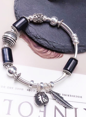 猫眼石手链女纯银简约