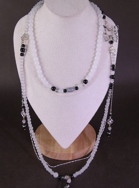 水墨风璎珞背云长流苏吊坠项链新中式古风明制压襟马面裙配饰品