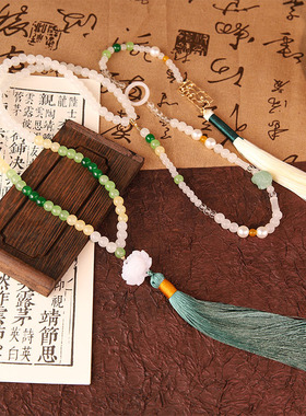 新中式汉服古风软璎珞流苏配饰品复古莲花明制项链项圈古风配饰女