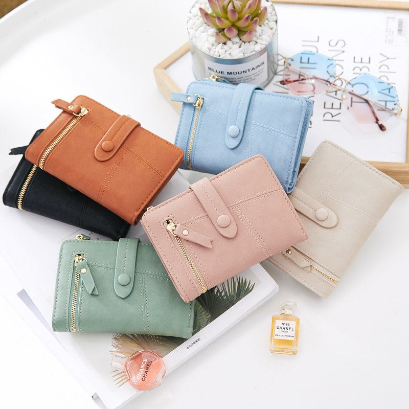 纪姿多功能女士2019新款短款两卡包 纪姿箱包钱包