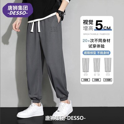 唐狮集团DESSO秋季新款潮流百搭束脚运动裤子男青少年休闲卫裤