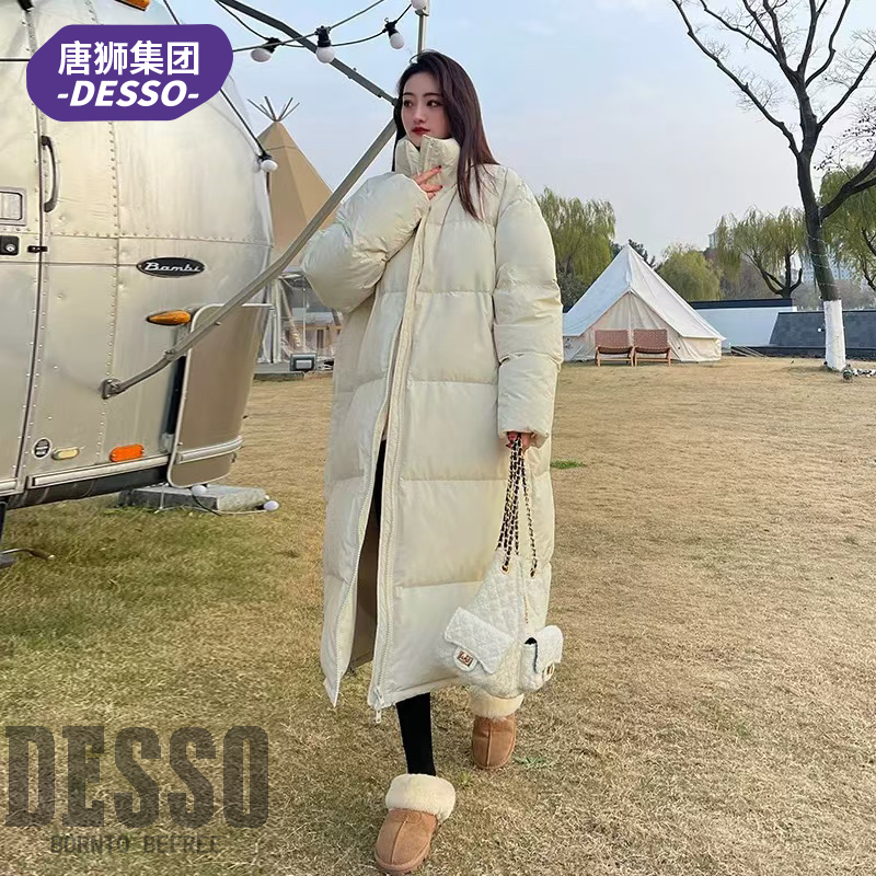 唐狮Desso过膝立领宽松棉服女2024冬季新款时尚百搭休闲外套_淘宝内购会_女装/女士精品