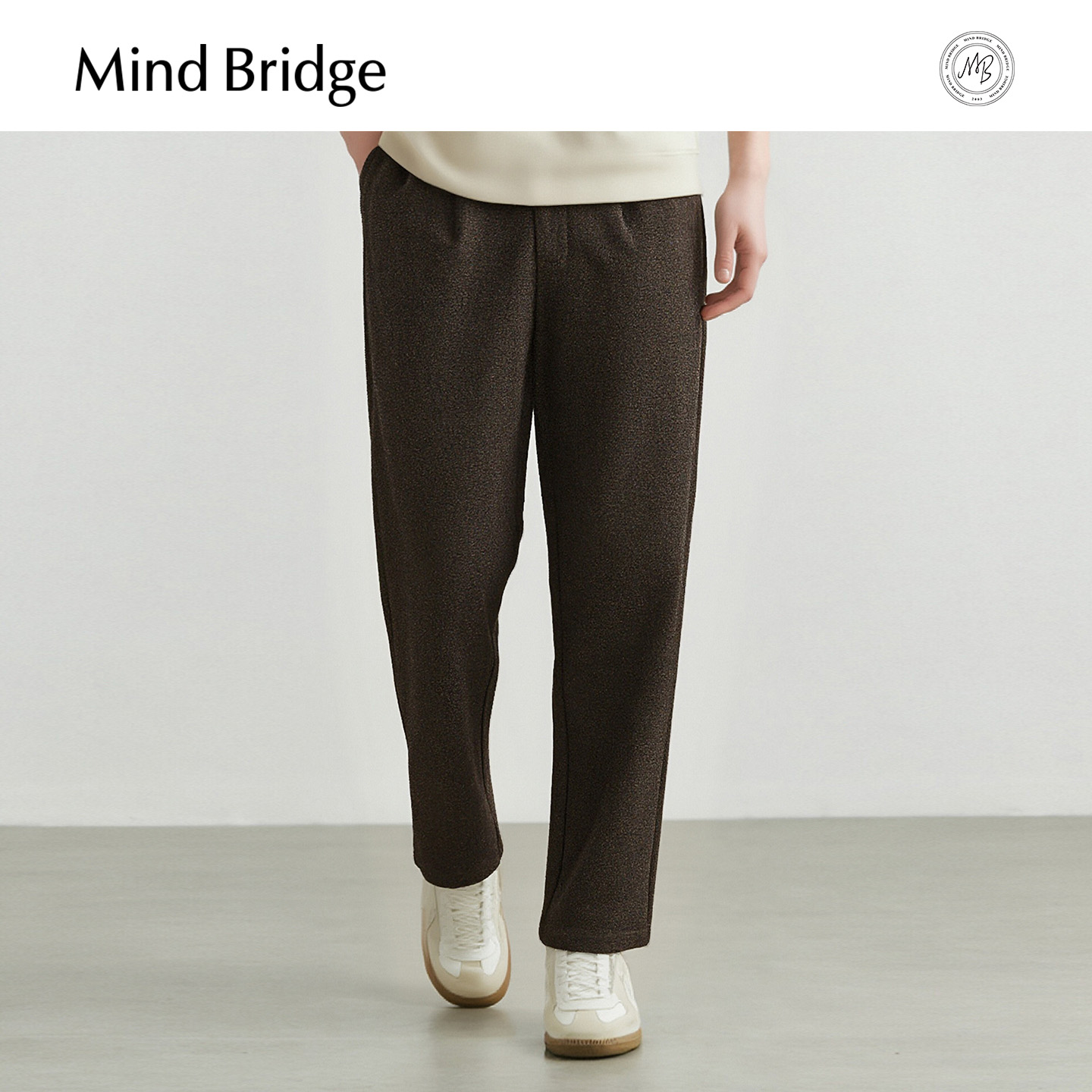 MindBridge【绵羊毛】男士通勤垂感直筒裤2025年冬纯色休闲糯米裤 - 图0