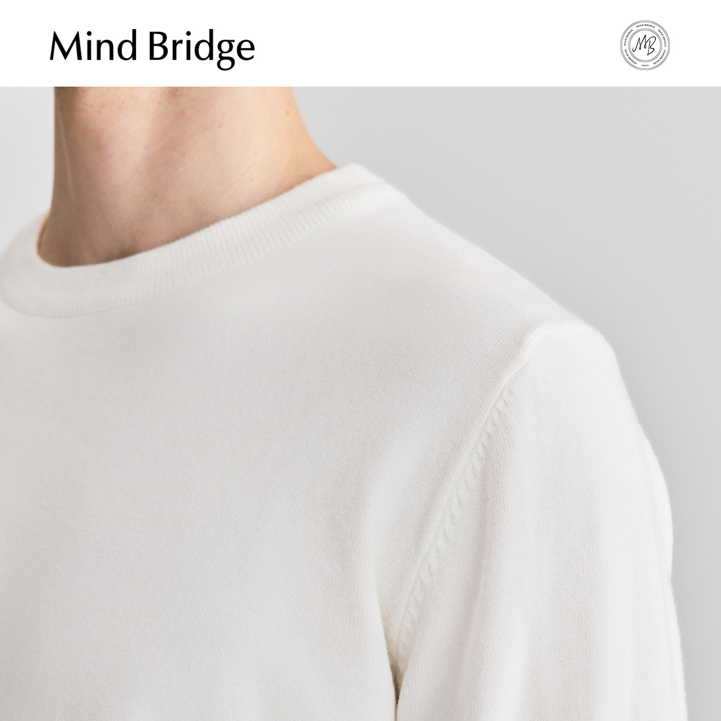 Mind Bridge春季纯色圆领针织打底男士基础款毛线衣2026新款毛衣,淘宝优惠券,粉丝福利购,淘宝优惠卷