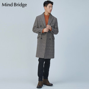 Mind Bridge毛呢大衣外套中长款男装百家好2019冬季新款 MTCA718D