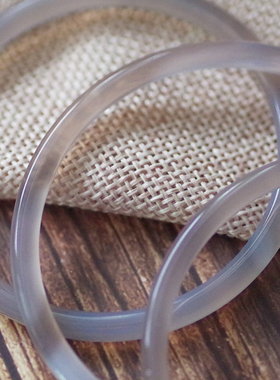 烟雨江南 天然冰种烟灰玉髓叮当手镯极细秀气古典款镯子汉服配饰