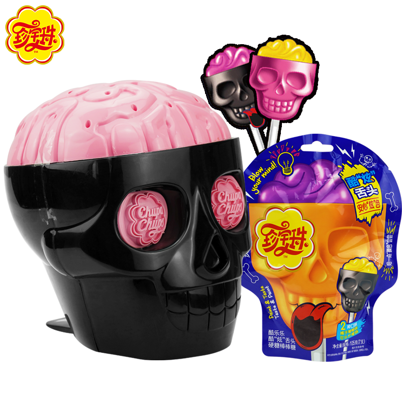 万圣节珍宝珠酷乐乐棒棒糖50支可乐草莓柠檬味搞怪造型糖果礼物 - 图0