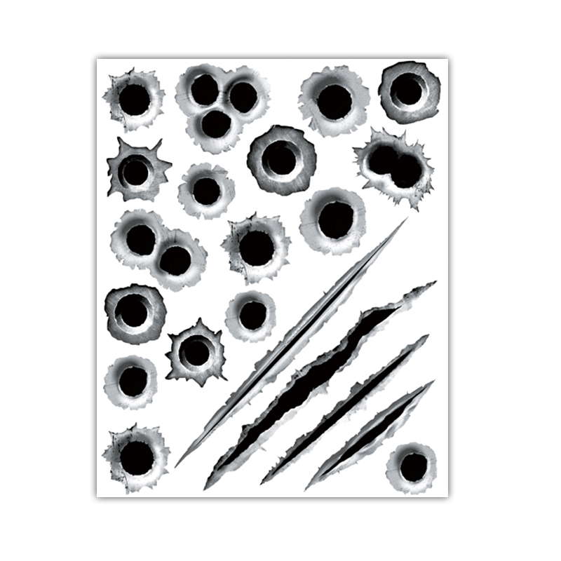 汽车子弹孔车贴3D仿真划痕贴纸创意遮痕贴搞笑个性车身贴抖音热门