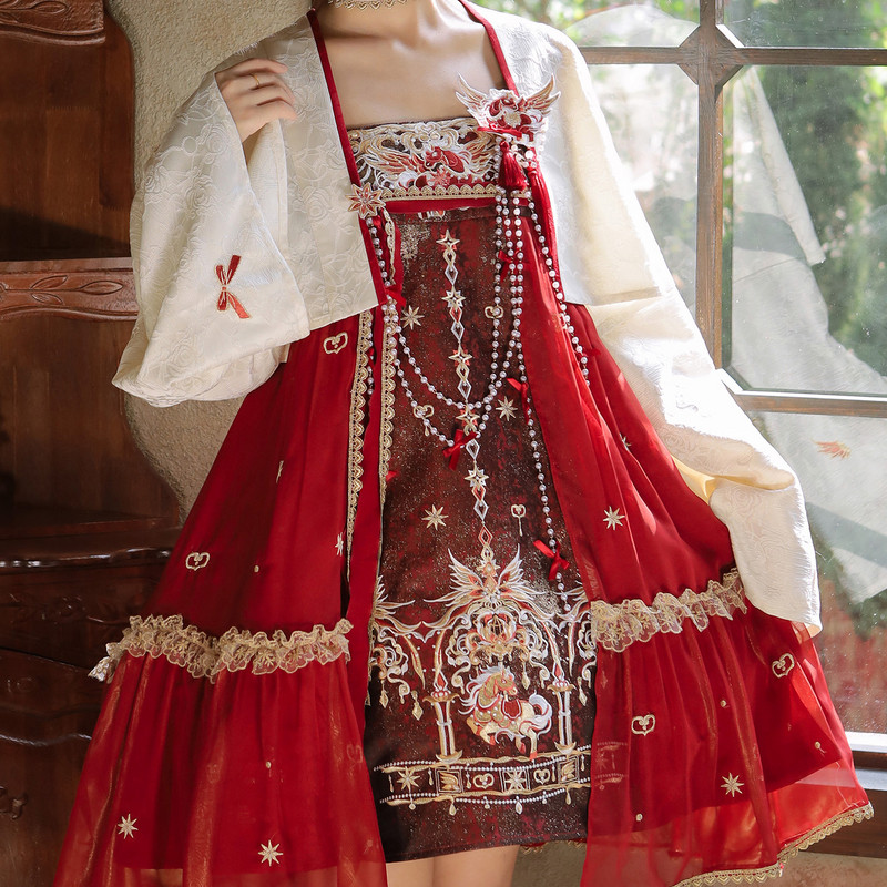 汉尚华莲[童话游乐园]国风少女汉元素连衣裙中华风小裙子套装早春,淘宝优惠券,粉丝福利购,淘宝优惠卷