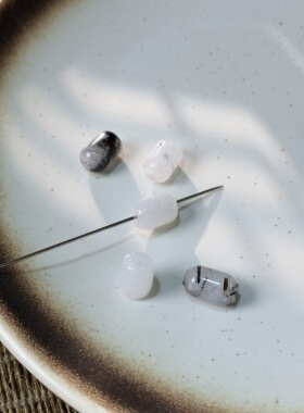 天然黑发晶6*9mm桶珠散珠手工diy串珠手链项链饰品配件材料X752