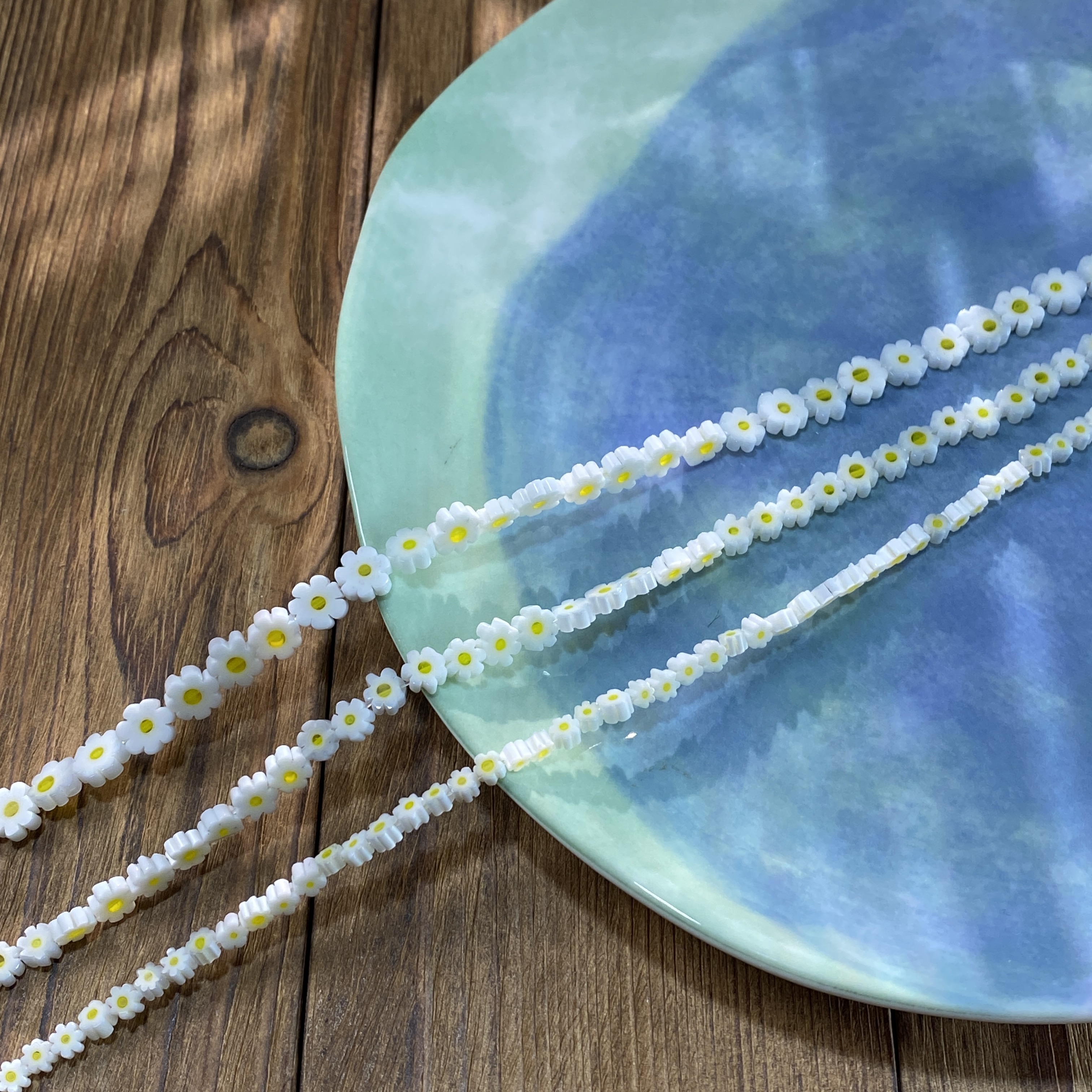 雏菊小花琉璃4-6-8琉璃珠散珠子手工diy串珠手链项链饰品配件S853 - 图3