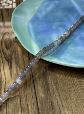 天然灰玛瑙7*4mm直切药片珠散珠手工diy串珠手链项链饰品配件X53