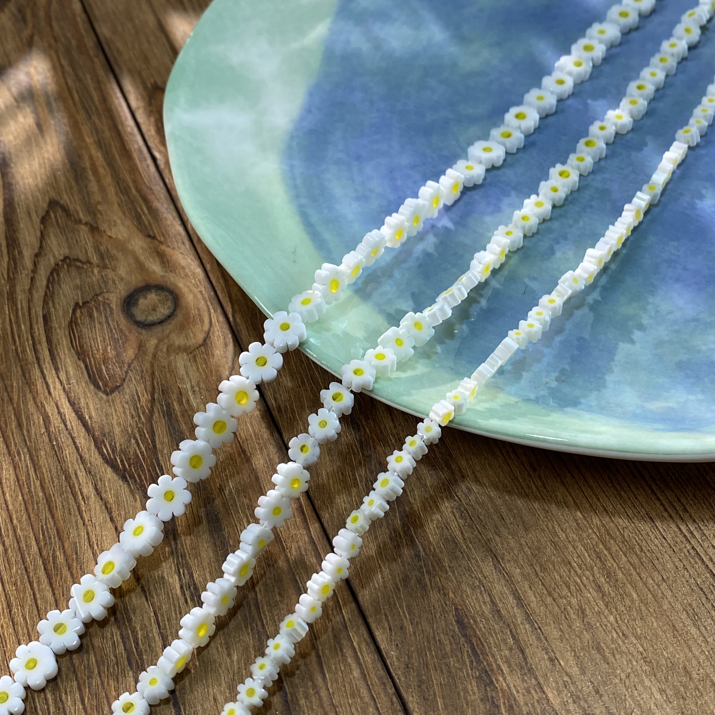 雏菊小花琉璃4-6-8琉璃珠散珠子手工diy串珠手链项链饰品配件S853 - 图2