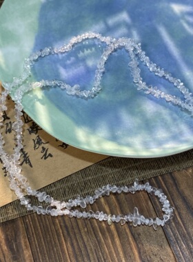 天然A级白水晶3*5mm有孔碎石手工diy串珠手链项链饰品配件材料S83
