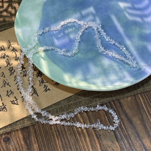 天然A级白水晶3*5mm有孔碎石手工diy串珠手链项链饰品配件材料S83 - 图1