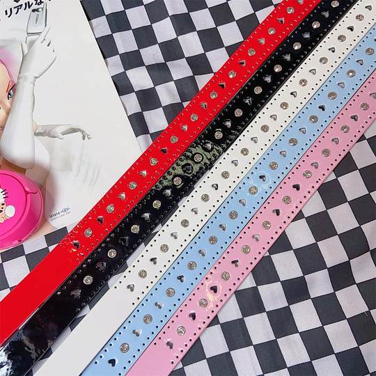 Y2K hot girl love rhinestone metal belt