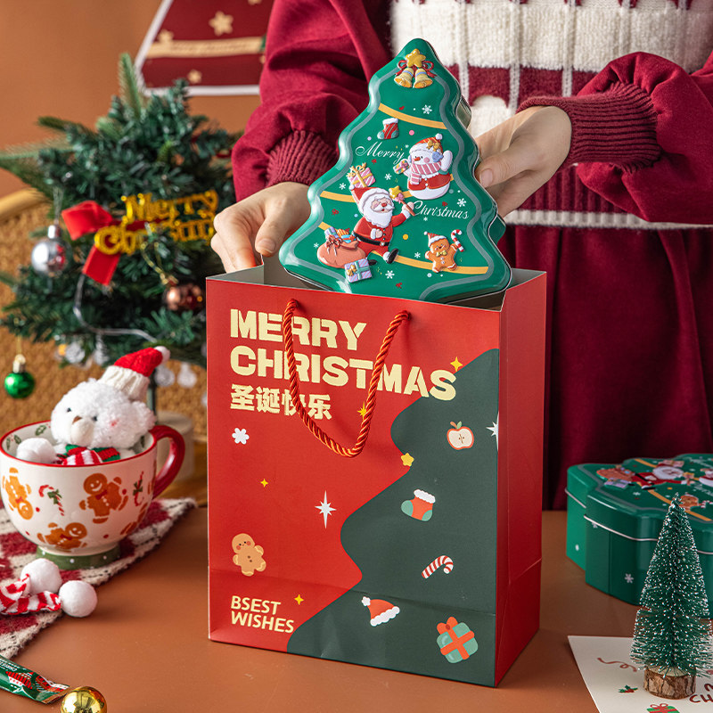 圣诞礼盒空马口铁罐子树形密储存物封高档小零食糖果饼干收纳点心,淘宝优惠券,粉丝福利购,淘宝优惠卷
