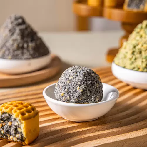 С низким содержанием арахиса хрустящий лунный велосипед начинку с черным кунжутом