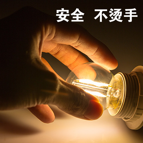 led爱迪生蜡烛灯泡E14小螺口2W4W6W钨丝尖泡拉尾ST64水晶吊灯光源 - 图2
