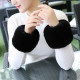 Windproof warm sleeves with imitation fur elastic cuffs for women