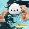 Cute silicone long hair non-restrictive swimming cap
