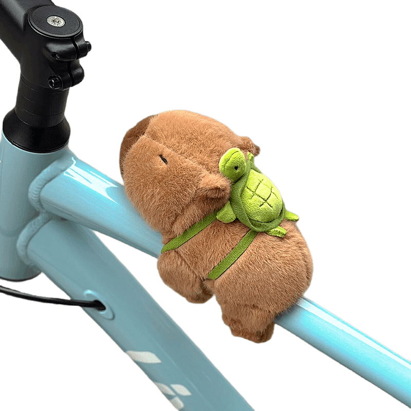 卡皮巴拉自行车小配饰玩偶挂件山地公路车可爱摆件公仔骑行把配件