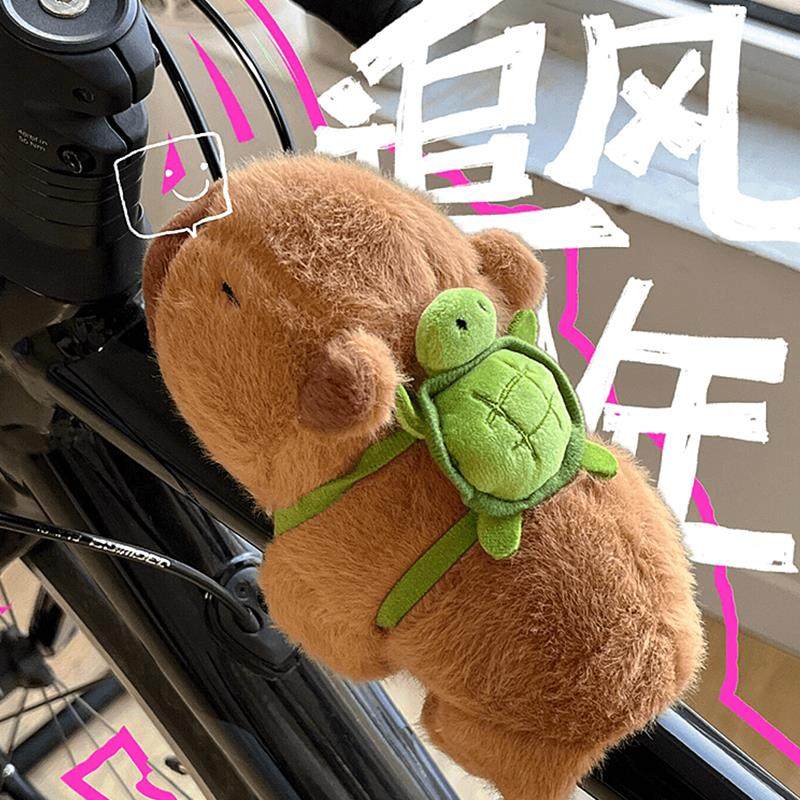 卡皮巴拉自行车小配饰玩偶挂件山地公路车可爱摆件公仔骑行把配件