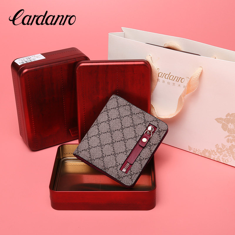 卡丹路2020新款欧美印花pvc小钱夹 卡丹路广州钱包