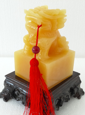 玉石麒麟官印玉玺印章帅印摆件