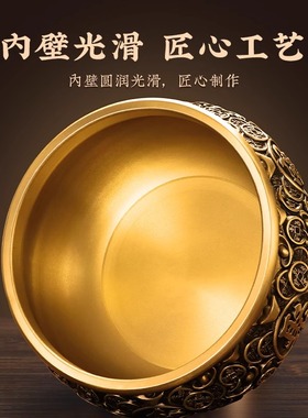 纯黄铜香炉家用供奉财神爷