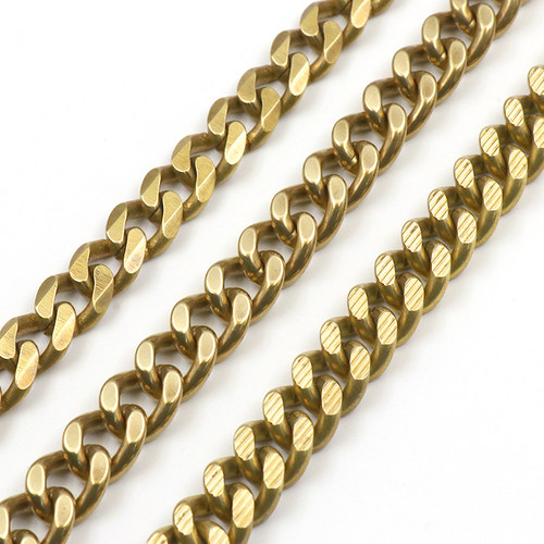 各种款式纯铜链子粗财布链条黄铜色纯铜包带链条diy包配件链 - 图3