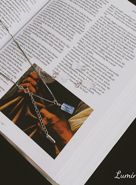 月亮掉进大海、月光石天然宝石项链玻璃体裸石吊坠小众简约锁骨链