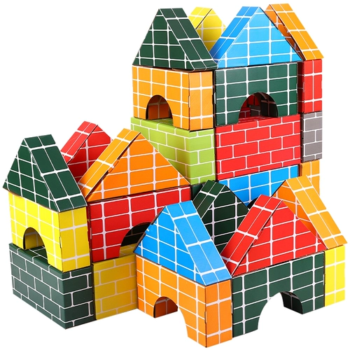 Красочный моделируемый бумажный кирпичный кирпичный детский сад детского уборки бумажные кирпичные строительные блоки строительный блок